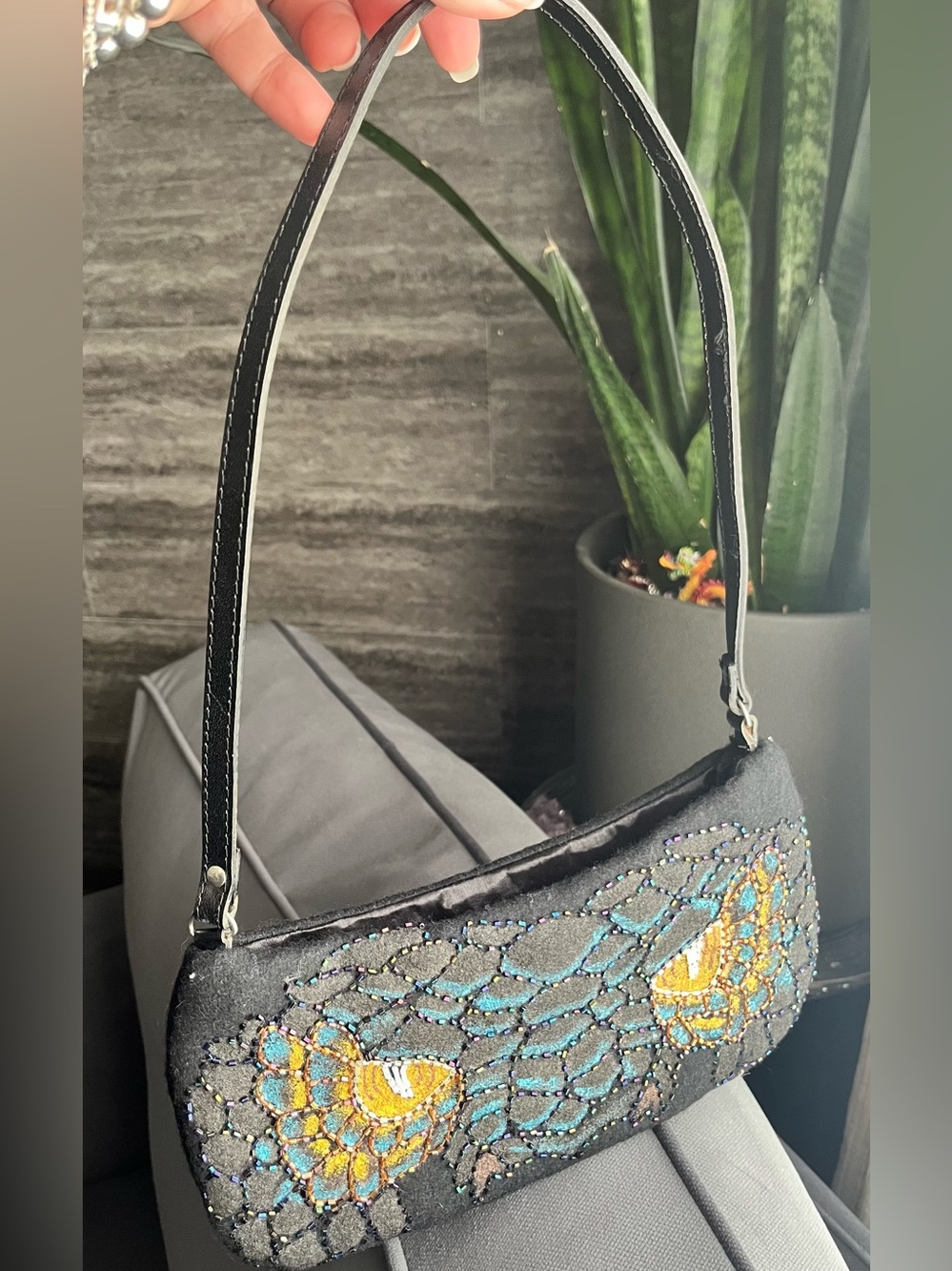🐯 Lollipops Paris Atelier Rare Deadstock Y2K Beaded Tiger Baguette Shoulder Bag